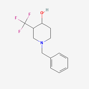 Chemical structure of 1-Benzyl-3-(trifluoromethyl)piperidin-4-ol