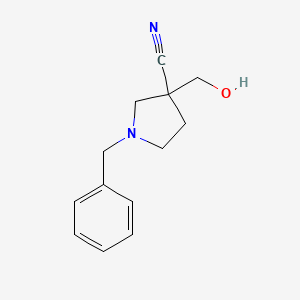 Chemical structure of 1-Benzyl-3-hydroxymethyl-pyrrolidine-3-carbonitrile