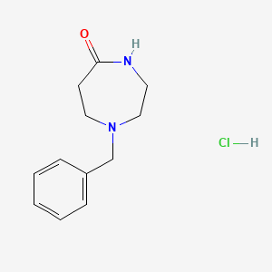 Chemical structure of 1-Benzyl-1,4-diazepan-5-one hydrochloride