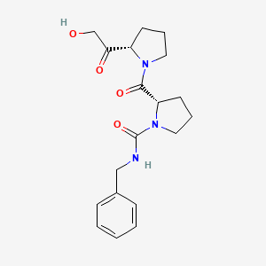 Chemical structure of 1-Benzyl 4-(tert-butyl) (S)-2-(cyanomethyl)piperazine-1,4-dicarboxylate
