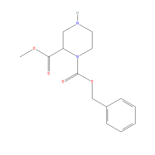 Chemical structure of 1-Benzyl 2-methyl piperazine-1,2-dicarboxylate