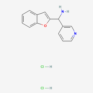 Chemical structure of 1-Benzofuran-2-yl(pyridin-3-yl)methanamine 2hcl