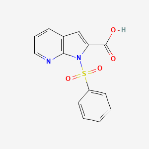 Chemical structure of 1-Benzenesulfonyl-1H-pyrrolo[2,3-b]pyridine-2-carboxylic acid