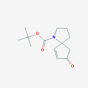 Chemical structure of Tert-butyl 8-oxo-1-azaspiro[4.4]non-6-ene-1-carboxylate