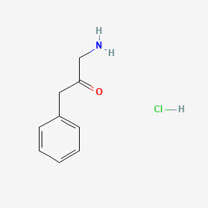 Chemical structure of 1-Amino-3-phenylpropan-2-one hydrochloride