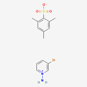 Chemical structure of 1-Amino-3-bromopyridin-1-ium 2,4,6-trimethylbenzenesulfonate
