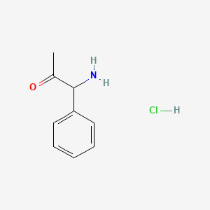 Chemical structure of 1-Amino-1-phenylpropan-2-one hydrochloride