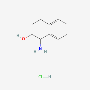 Chemical structure of 1-Amino-1,2,3,4-tetrahydronaphthalen-2-ol hydrochloride