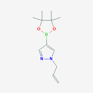 Chemical structure of 1-Allyl-4-(4,4,5,5-tetramethyl-1,3,2-dioxaborolan-2-yl)-1H-pyrazole