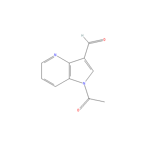 Chemical structure of 1-Acetyl-1H-pyrrolo[2,3-b]pyridine-3-carbaldehyde
