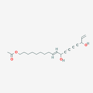 Chemical structure of 1-Acetoxy-9,17-octadecadiene-12,14-diyne-11,16-diol