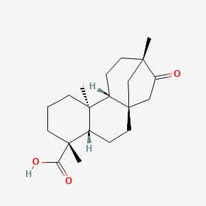 Chemical structure of 16-Oxocleroda-3,13E-dien-15-oic acid