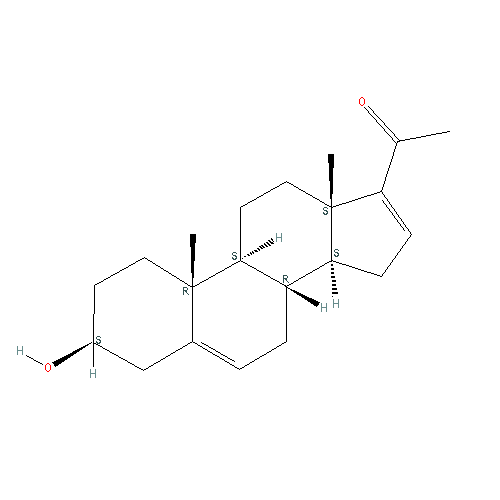 Chemical structure of 16-Dehydropregnenolone
