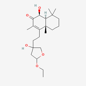 Chemical structure of 15,16-Epoxy-15-ethoxy-6β,13-dihydroxylabd-8-en-7-one