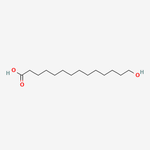 Chemical structure of 14-Hydroxytetradecanoic acid