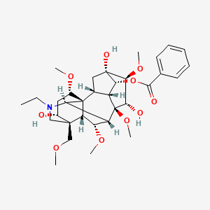 Chemical structure of 14-benzoyl-8-O-methylaconine