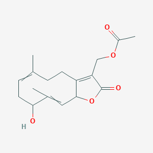 Chemical structure of 13-Acetoxy-3β-hydroxygermacra-1(10)E,4E,7(11)-trien-12,6α-olide
