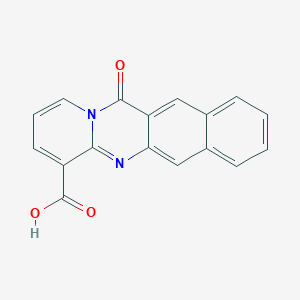 Chemical structure of 12-Oxo-12H-benzo[g]pyrido[2,1-b]quinazoline-4-carboxylic acid