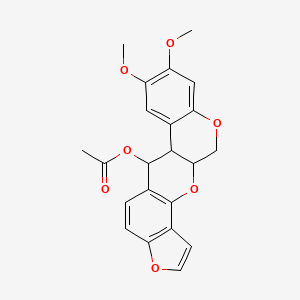 Chemical structure of 12-Deoxo-12α-acetoxyelliptone