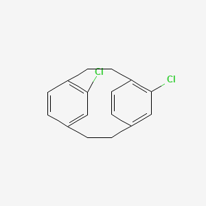 Chemical structure of 12,43-Dichloro-1,4(1,4)-dibenzenacyclohexaphane