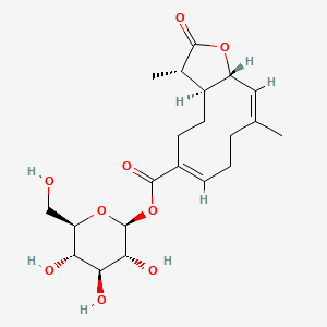 Chemical structure of 11,13-Dihydrotaraxinic acid glucosyl ester