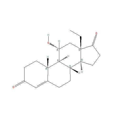 Chemical structure of 11α-Hydroxy-18-methylestr-4-ene-3,17-dione