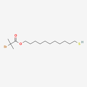 Chemical structure of 11-Mercaptoundecyl 2-Bromo-2-methylpropanoate