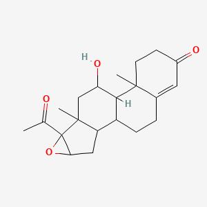 Chemical structure of 11a-Hydroxy-16,17a-epoxyprogesterone