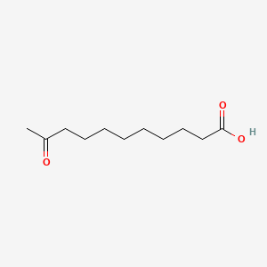 Chemical structure of 10-oxoundecanoic acid