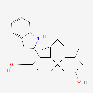 Chemical structure of 10,11-Dihydro-24-hydroxyaflavinine