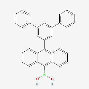 Chemical structure of 10-(1,1':3',1''-Terphenyl-5'-yl)anthracene-9-boronic Acid