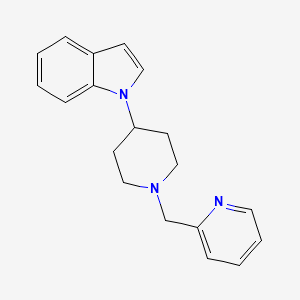 Chemical structure of 1H-Indole, 1-(1-(2-pyridinylmethyl)-4-piperidinyl)-