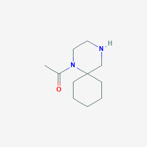 Chemical structure of 1-{1,4-diazaspiro[5.5]undecan-1-yl}ethan-1-one