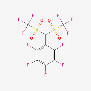 Chemical structure of 1-[Bis(trifluoromethanesulfonyl)methyl]-2,3,4,5,6-pentafluorobenzene