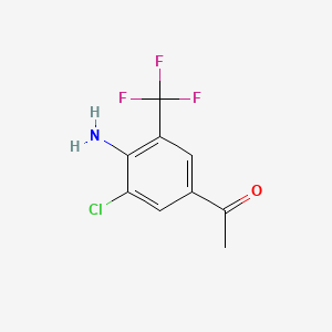 Chemical structure of 1-[4-Amino-3-chloro-5-(trifluoromethyl)phenyl]ethanone