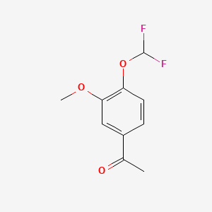 Chemical structure of 1-[4-(Difluoromethoxy)-3-methoxyphenyl]ethan-1-one