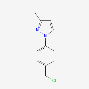 Chemical structure of 1-[4-(Chloromethyl)phenyl]-3-methyl-1H-pyrazole