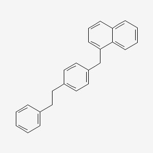 Chemical structure of 1-[4-(2-Phenylethyl)benzyl]naphthalene