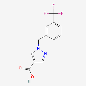 Chemical structure of 1-[3-(Trifluoromethyl)benzyl]-1H-pyrazole-4-carboxylic acid