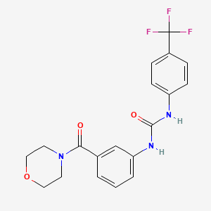 Chemical structure of 1-[3-(4-Morpholinylcarbonyl)phenyl]-3-[4-(trifluoromethyl)phenyl]urea
