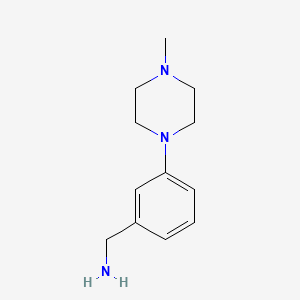 Chemical structure of 3-(4-Methyl-1-piperazinyl)benzenemethanamine
