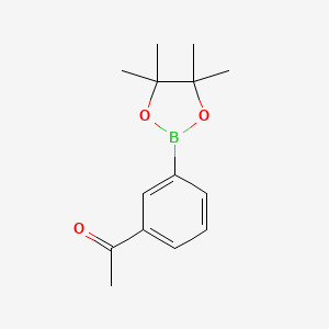 Chemical structure of 1-[3-(4,4,5,5-tetramethyl-1,3,2-dioxaborolan-2-yl)phenyl]ethanone