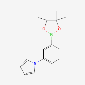 Chemical structure of 1-[3-(4,4,5,5-tetramethyl-1,3,2-dioxaborolan-2-yl)phenyl]-1H-pyrrole