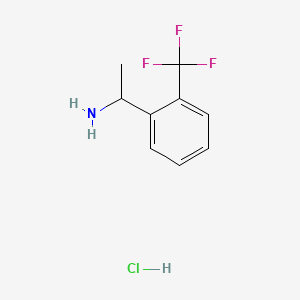Chemical structure of 1-[2-(Trifluoromethyl)phenyl]ethylamine Hydrochloride