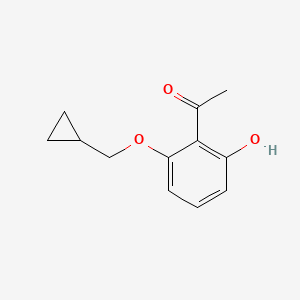 Chemical structure of 1-[2-(Cyclopropylmethoxy)-6-hydroxyphenyl]ethanone