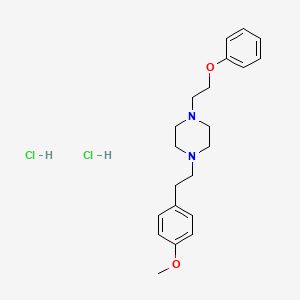 Chemical structure of 1-[2-(4-Methoxyphenyl)ethyl]-4-(2-phenoxyethyl)piperazine dihydrochloride