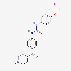 Chemical structure of 1-[1-(2-Pyridinylacetyl)-4-piperidinyl]-3-[4-(trifluoromethoxy)phenyl]urea