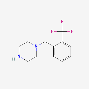 Chemical structure of 1-[[2-(trifluoromethyl)phenyl]methyl]piperazine