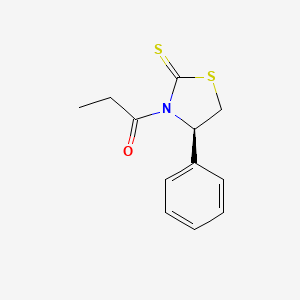 Chemical structure of 1-[(4S)-4-phenyl-2-thioxo-3-thiazolidinyl]-1-Propanone