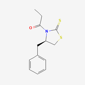 Chemical structure of (R)-3-(1-Oxopropyl)-4-benzyl-1,3-thiazolidine-2-thione